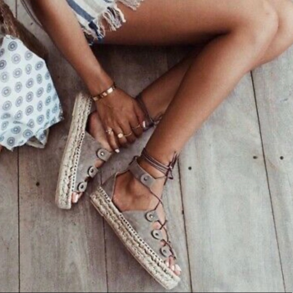 Soludos Lace Up Ghillie Platform Espadrilles